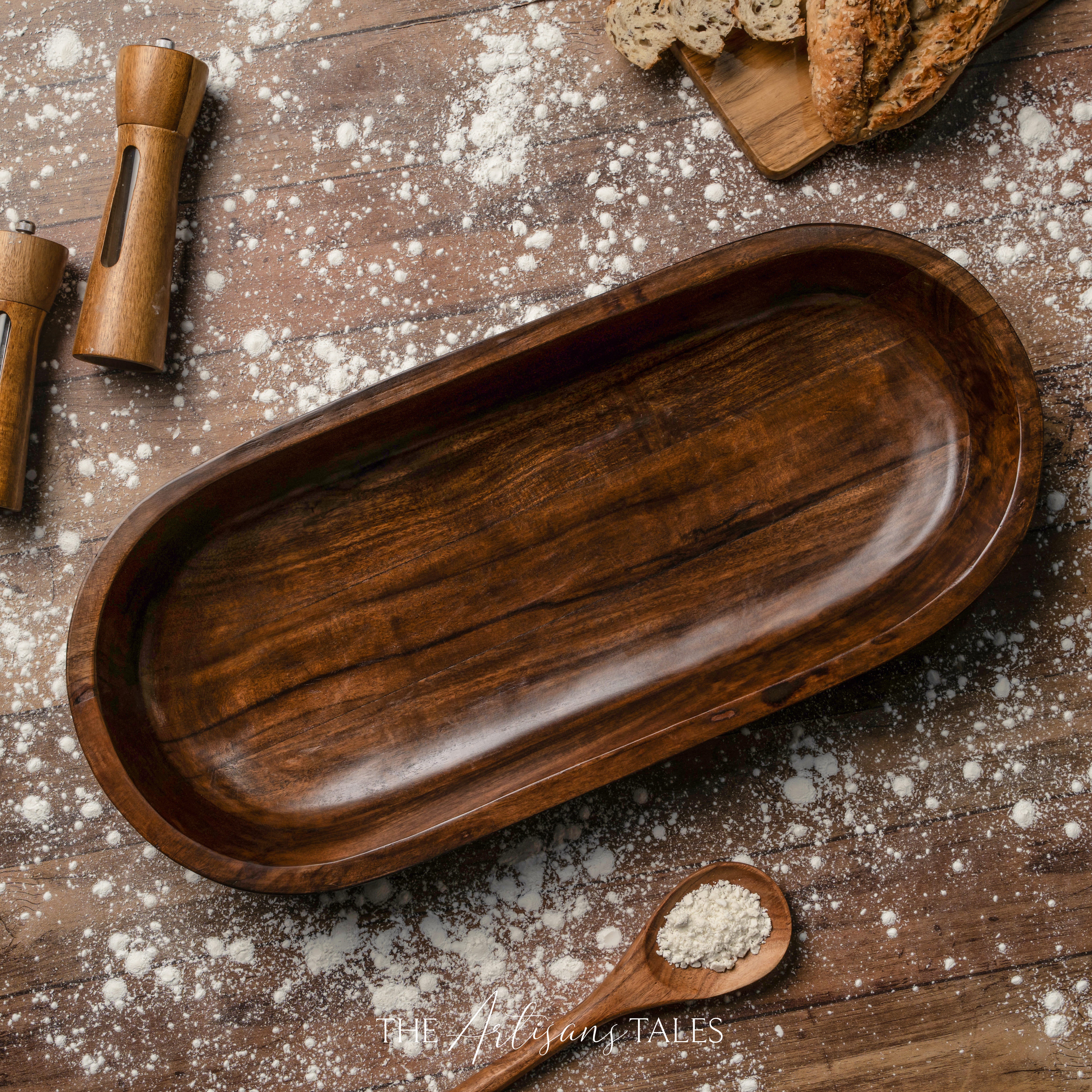 Dark wood serving tray