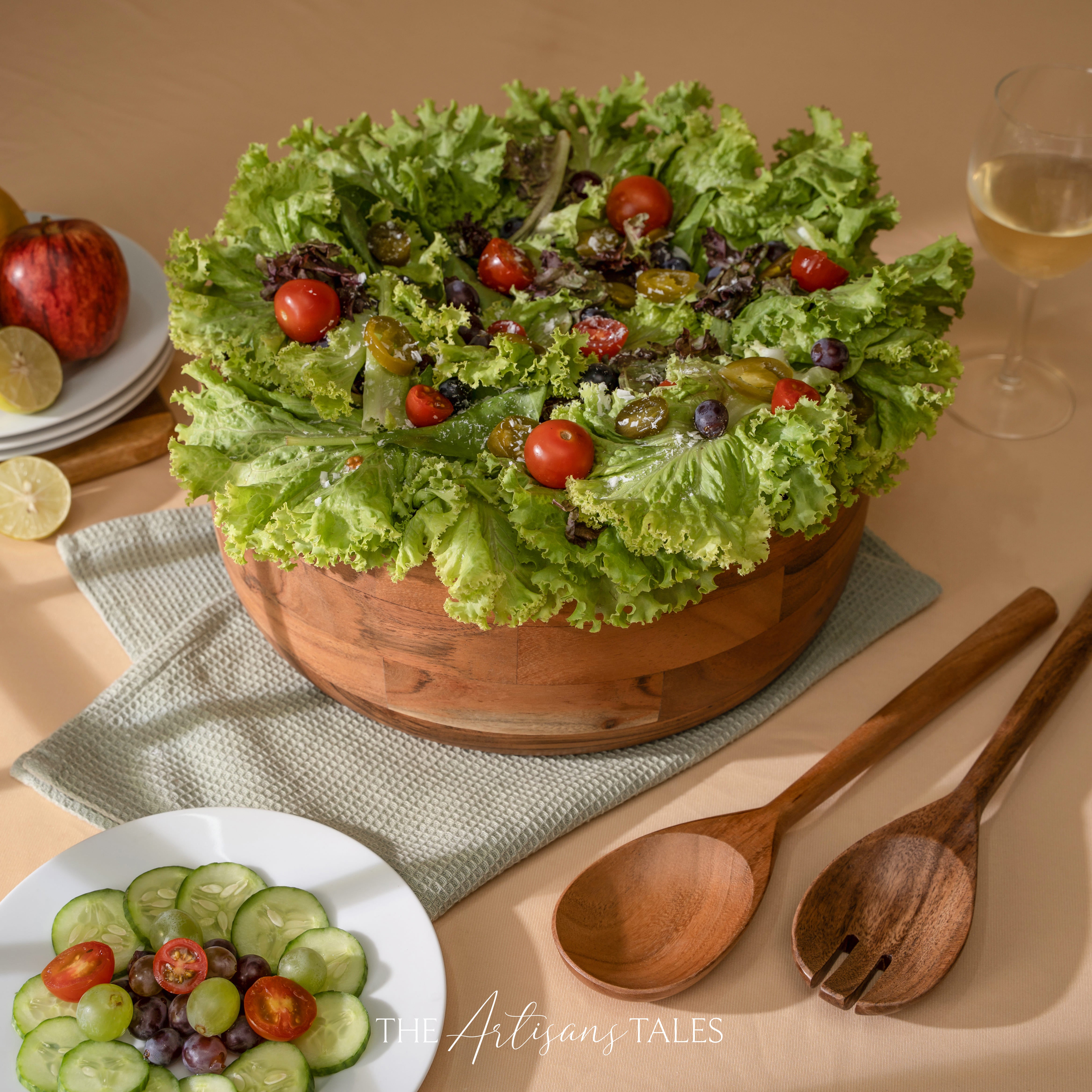 eco freindly wood salad bowl