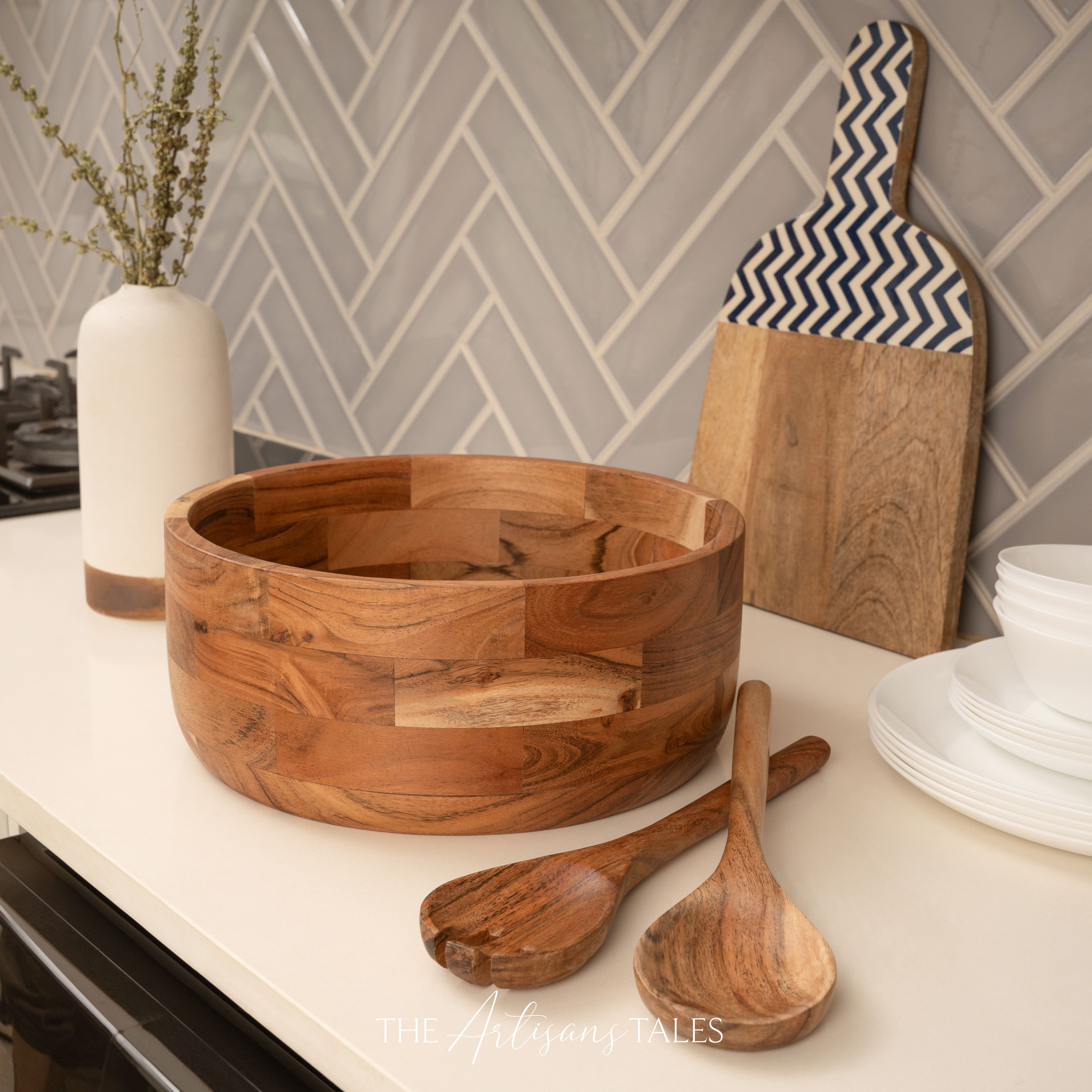 handcrafted Luxury wooden bowl with sapoon