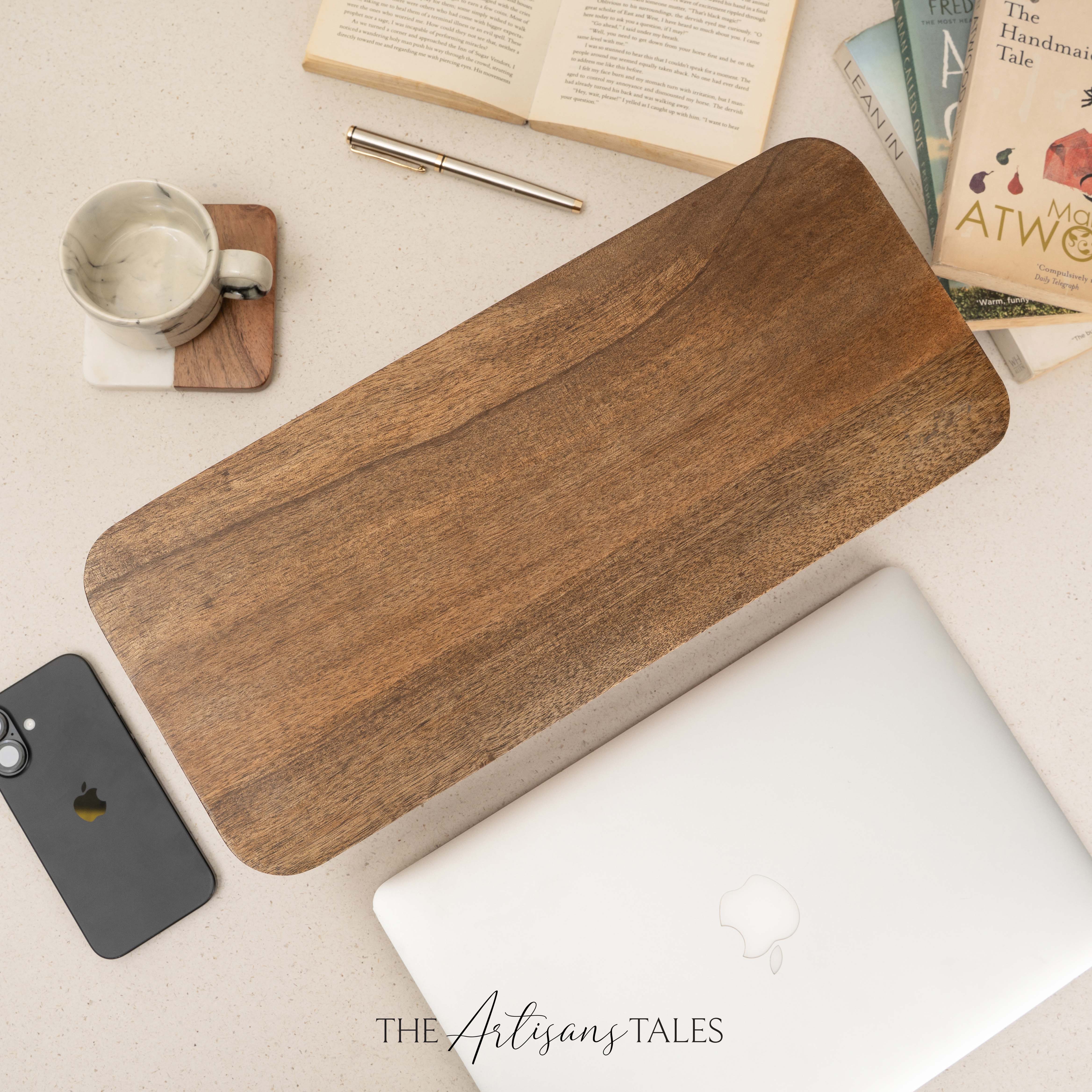 handcrafted wooden desk organizer
