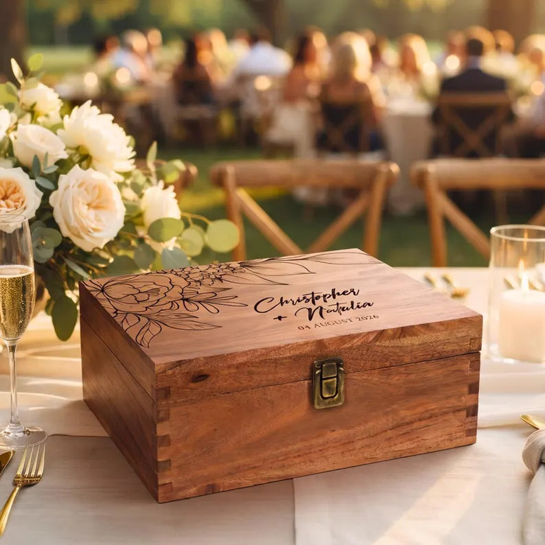 Personalized Wedding Memory Box: Keepsake Box, Bridal Shower Gift, Newlywed Gift, Anniversary Gift