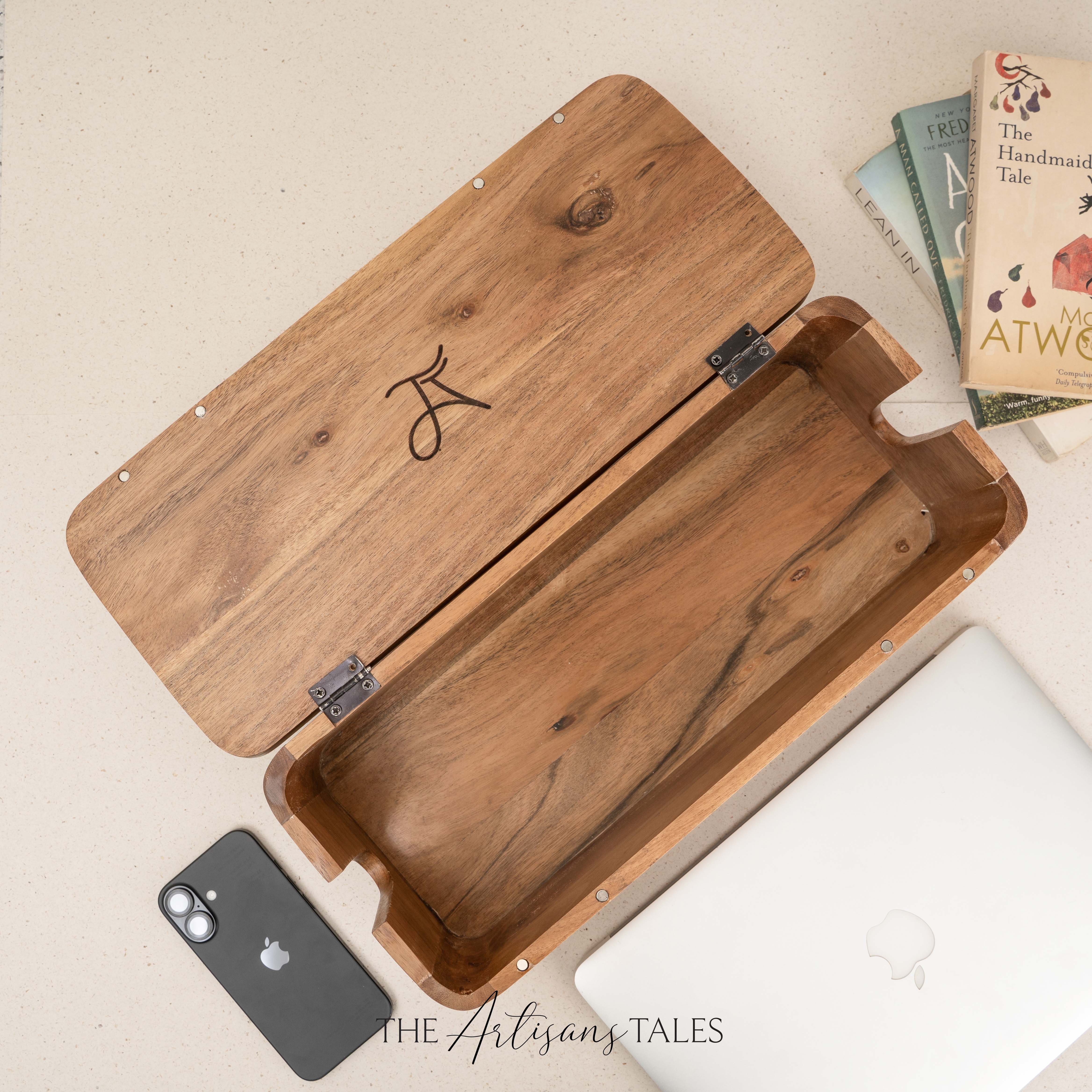 Handcrafted wooden desk box