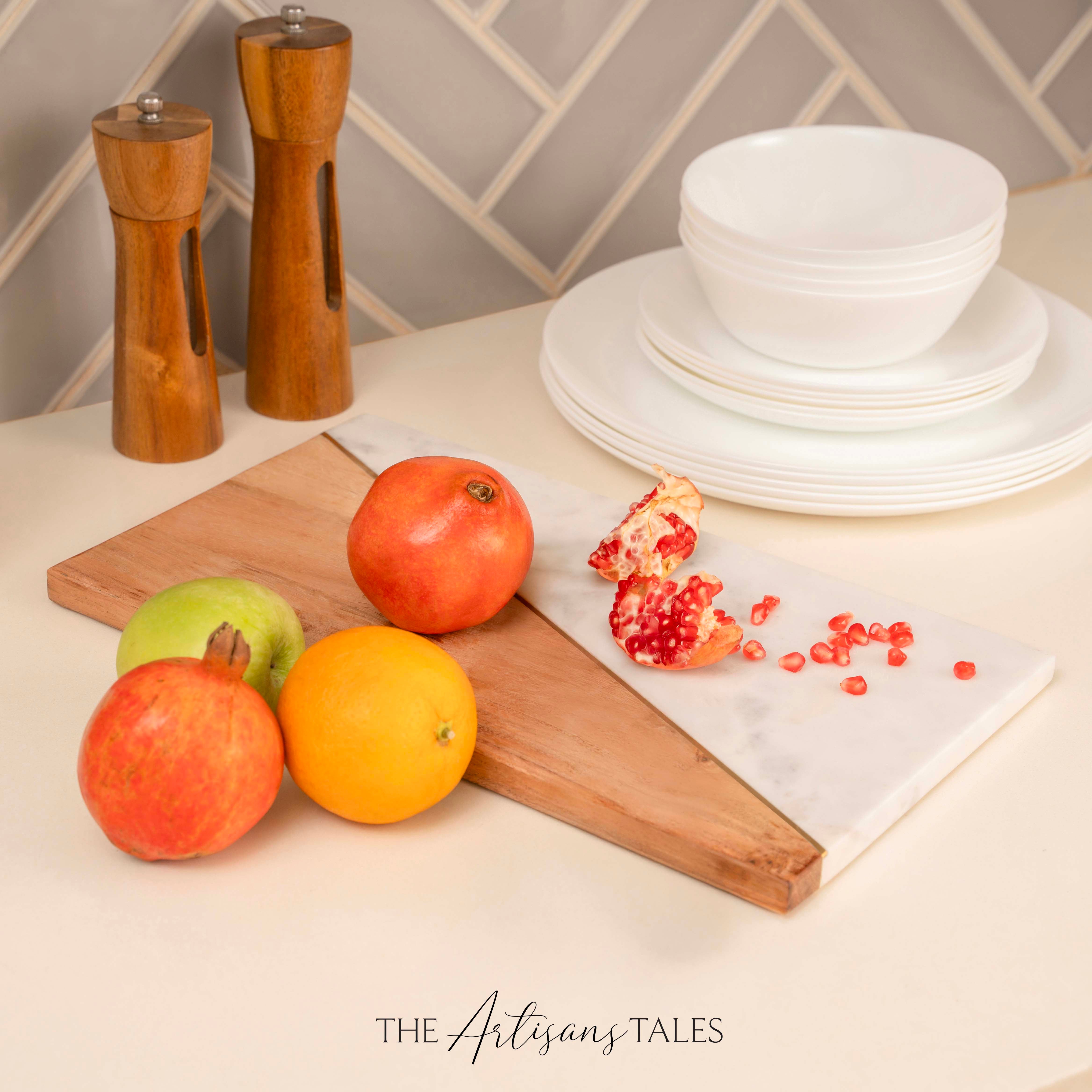 Fruits on a cutting board