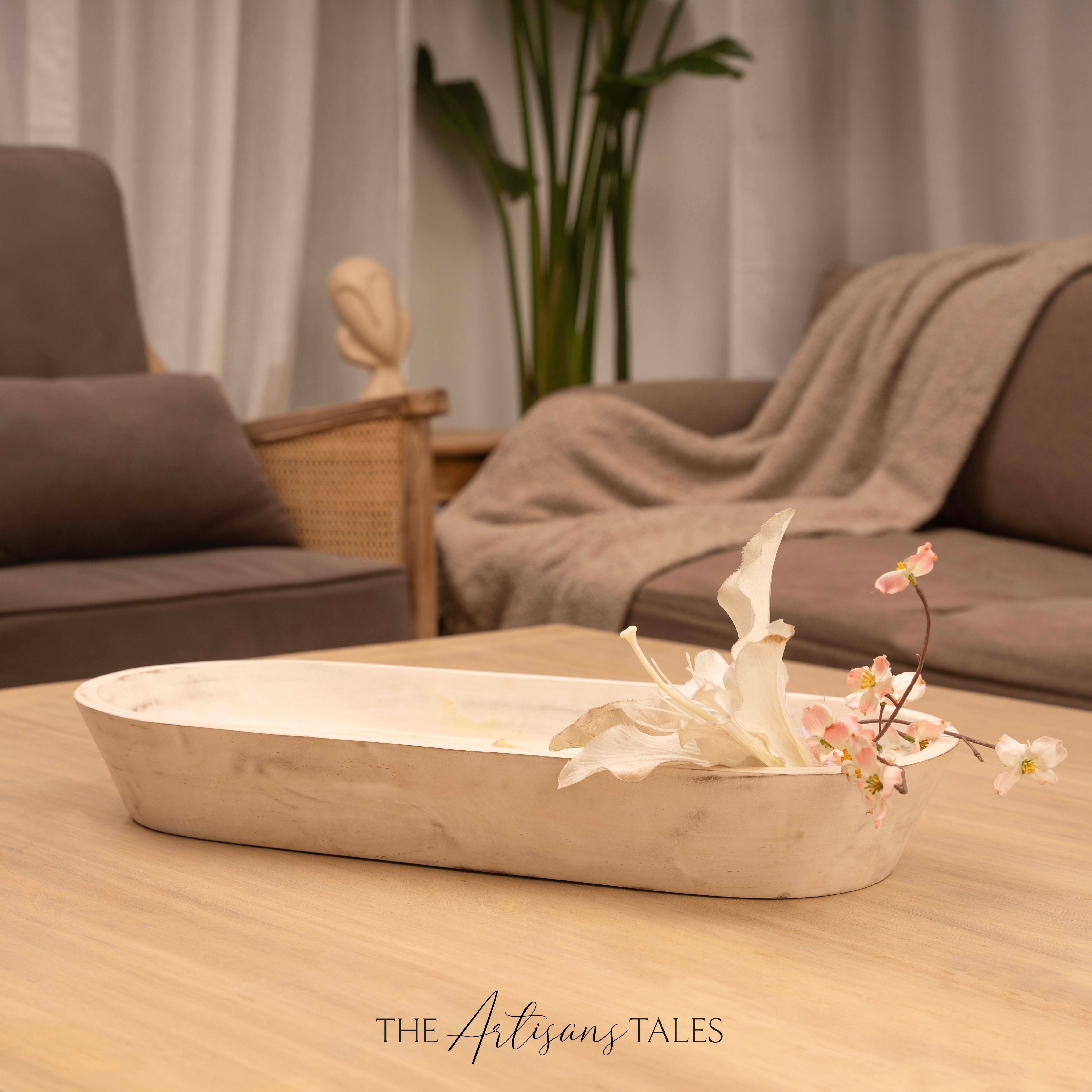 Modern wood marble tray decor