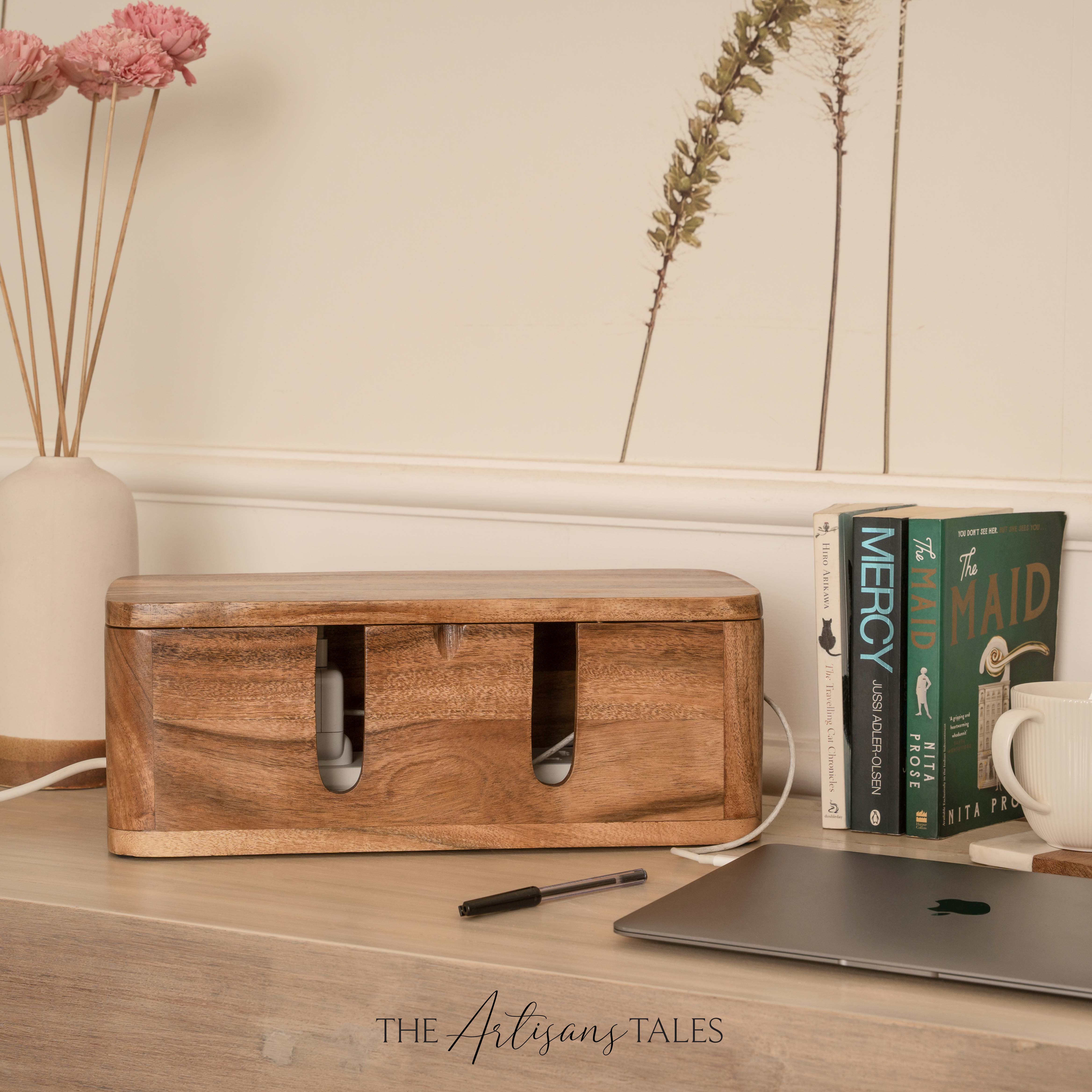 olid wooden office box