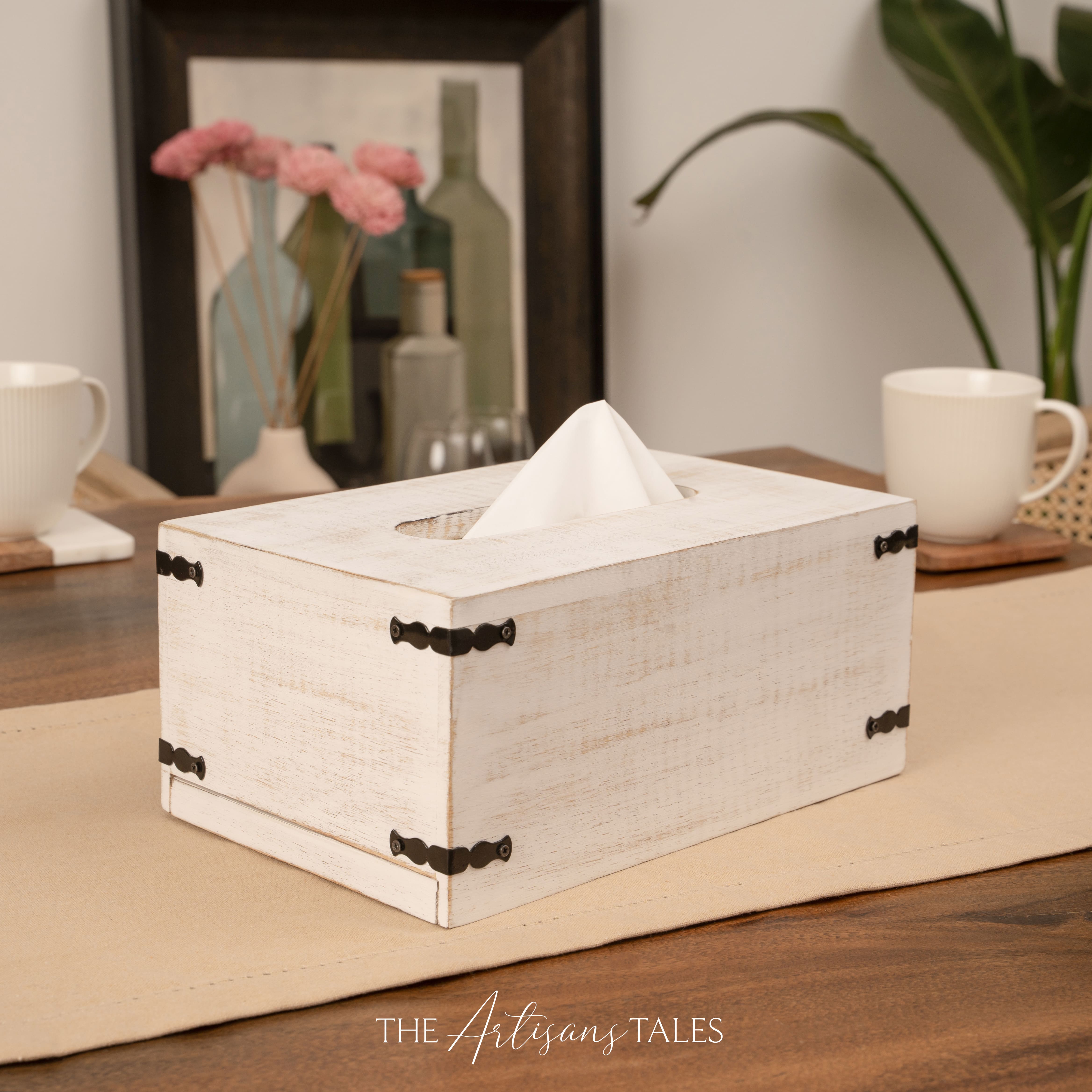 wooden tissue box