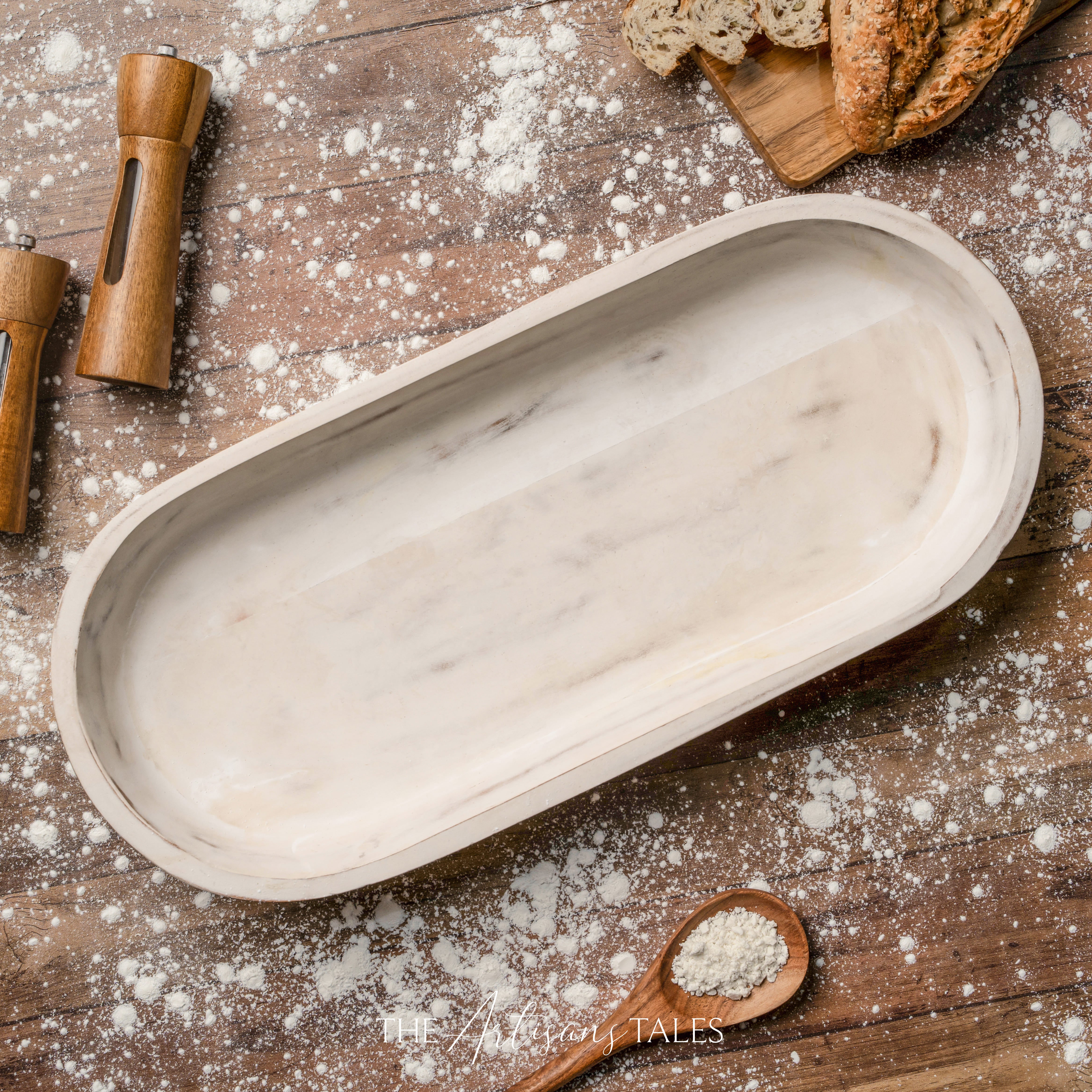 White marble serving board