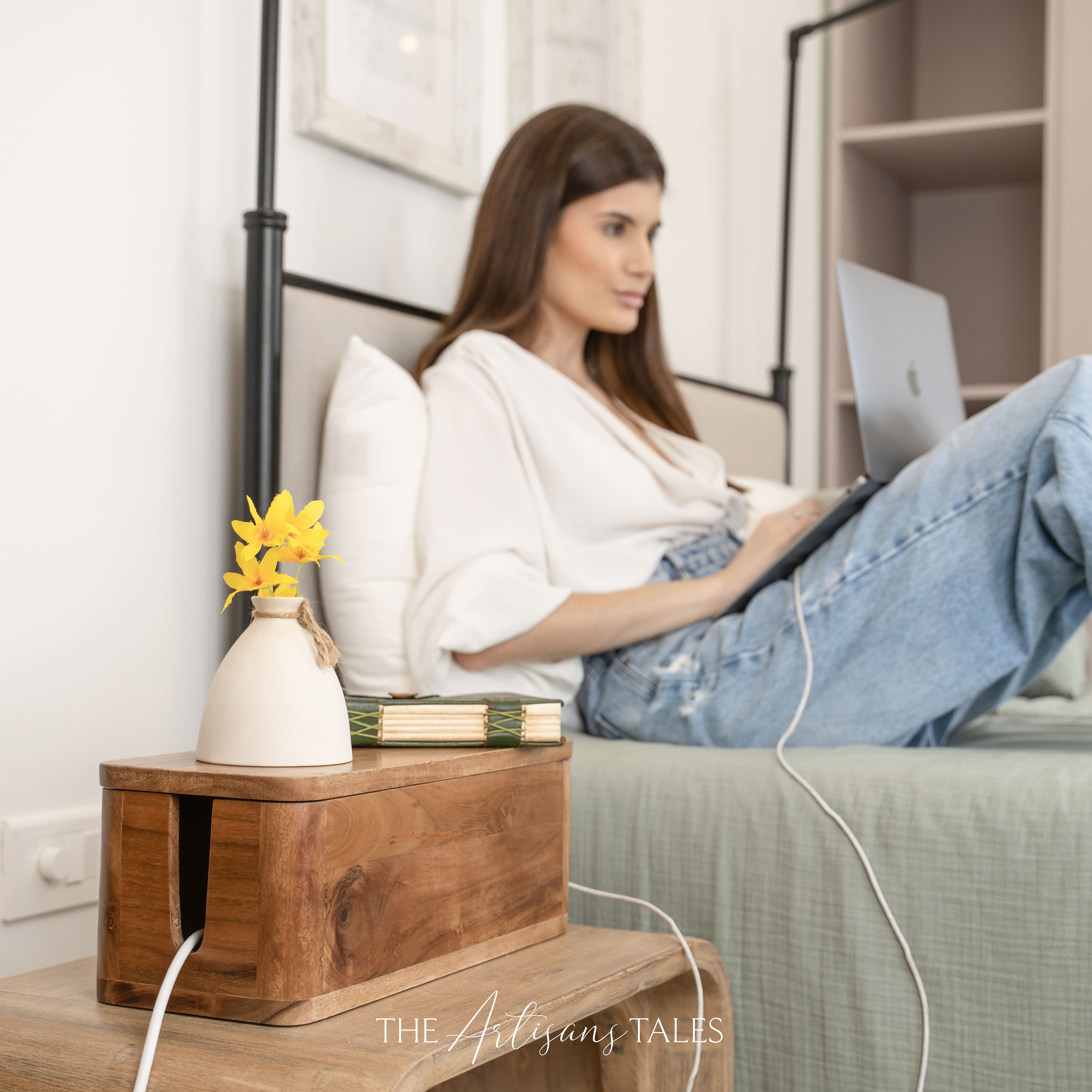 Handcrafted wood desk decor