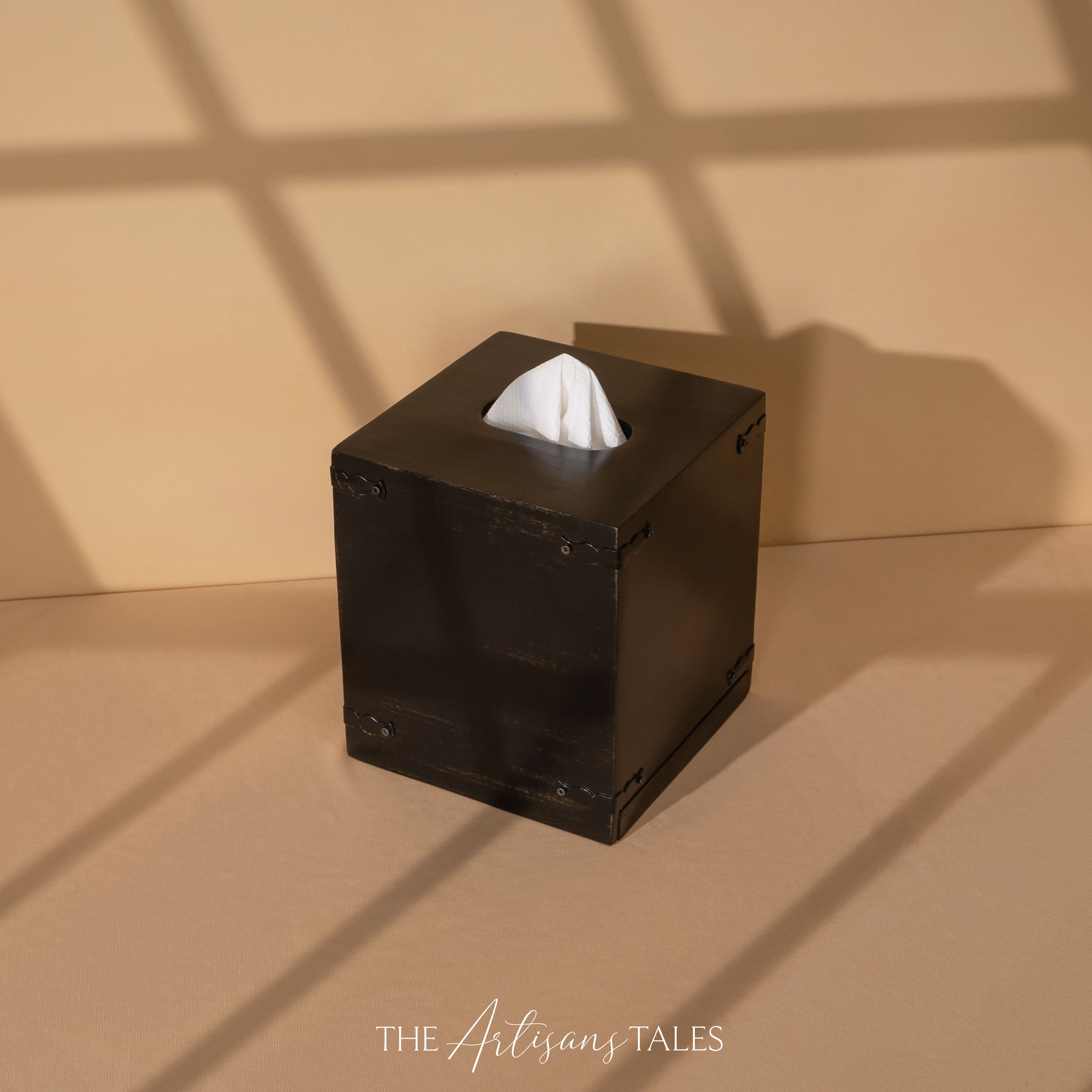 black tissue box