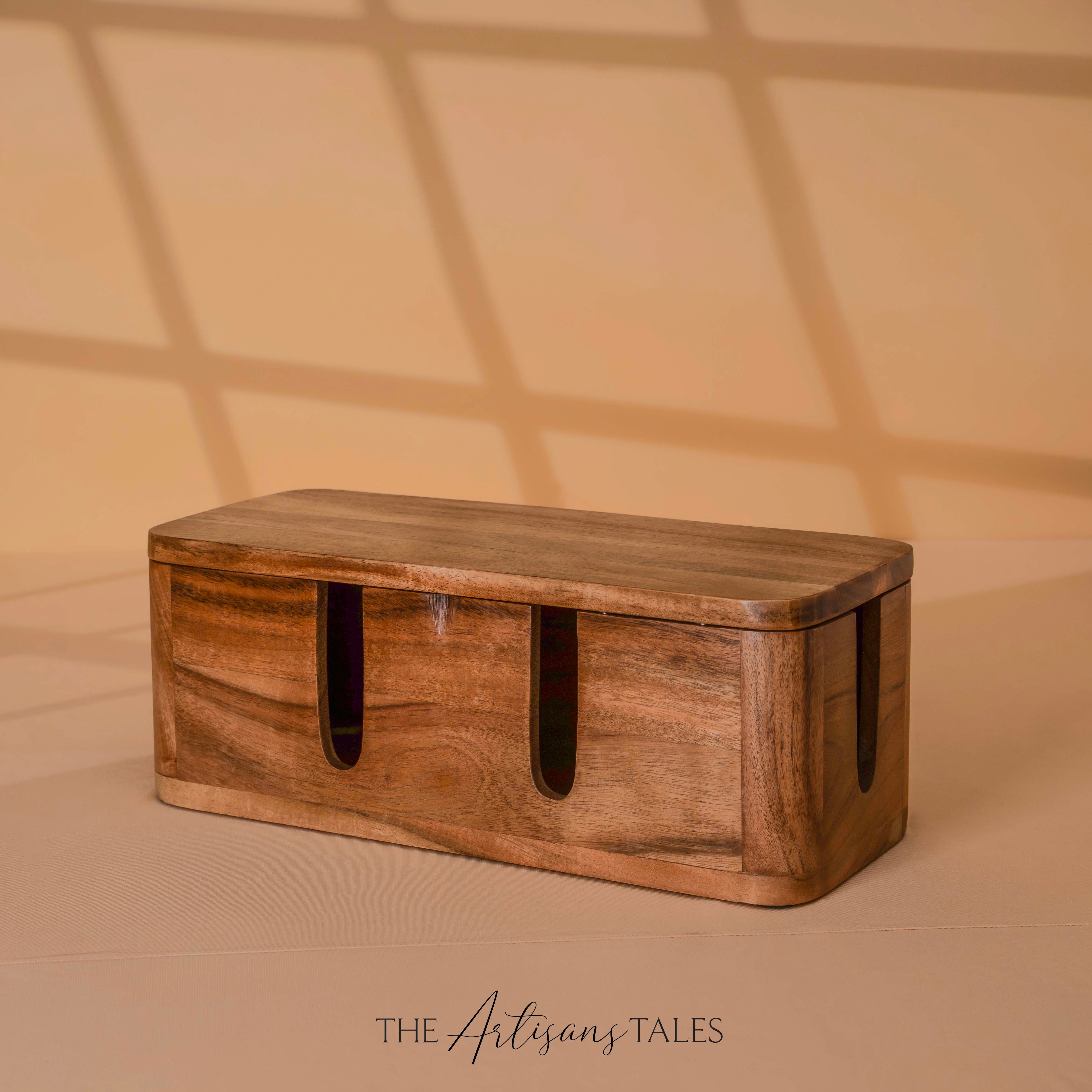 Handcrafted wood desk box