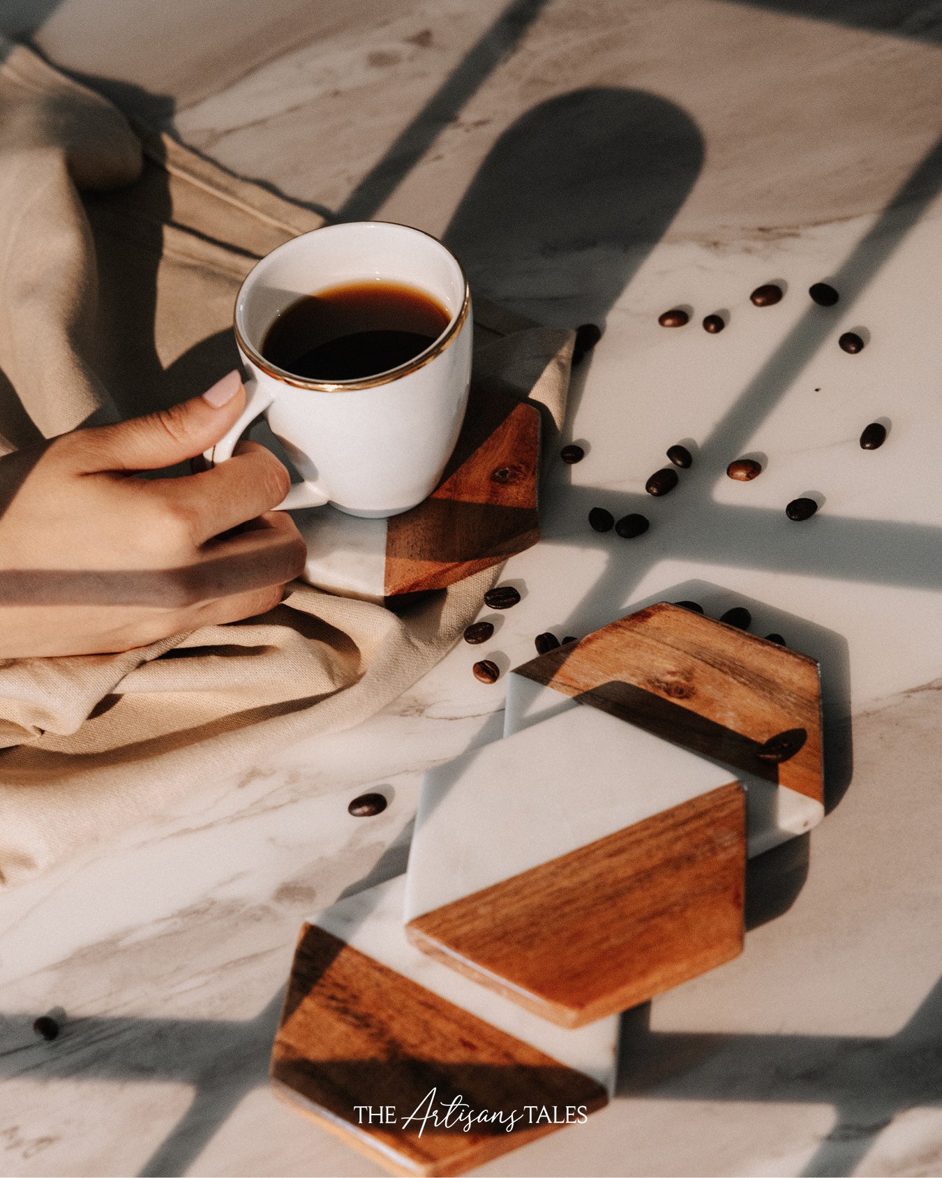 marble wood coasters