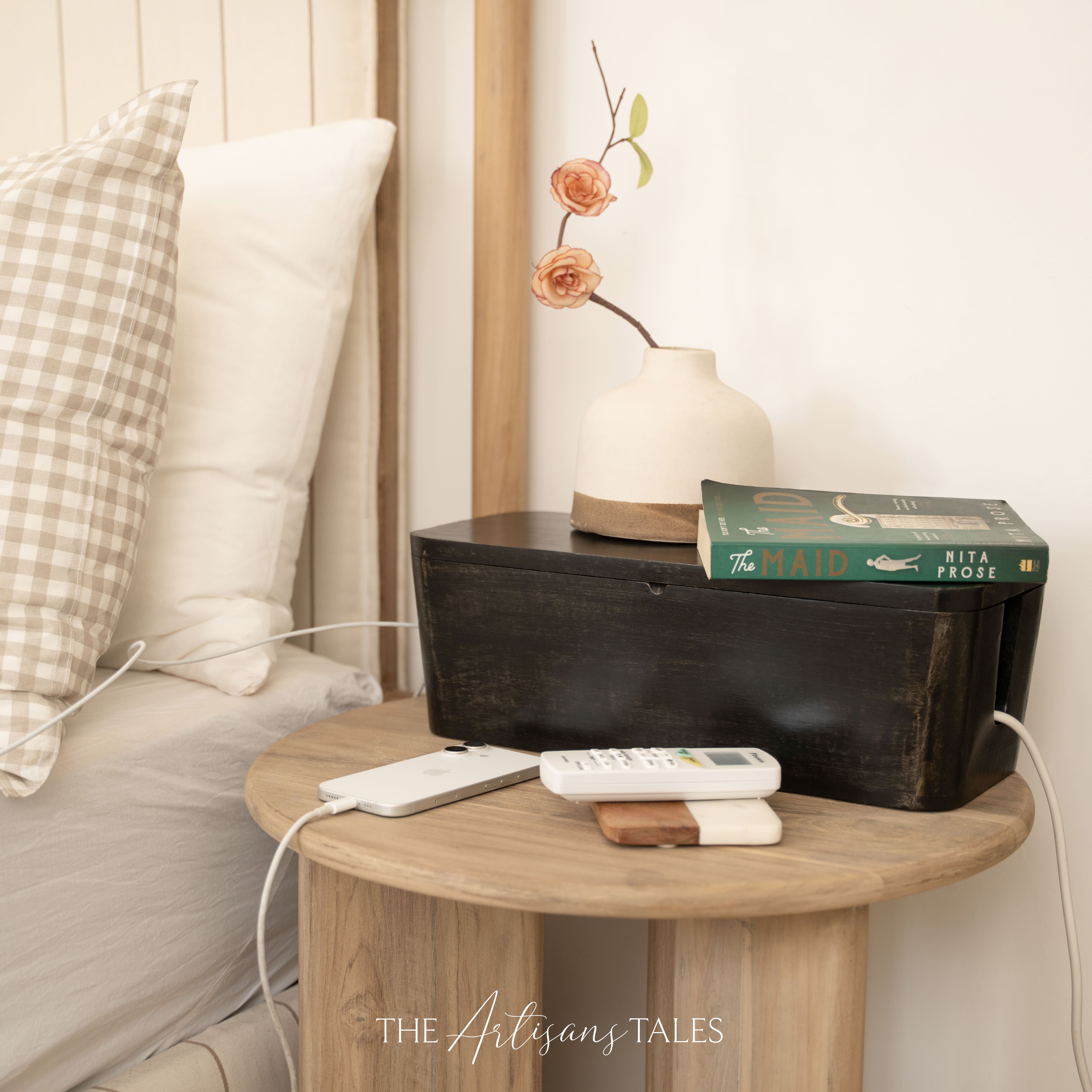 Luxury wooden side table box