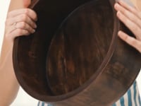 Dark Wood Salad Bowl - Large
