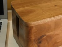 Cable Management & Power Strip Box - Natural Acacia Wood
