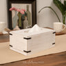 Rustic White Wood Tissue Dispenser - Rectangle