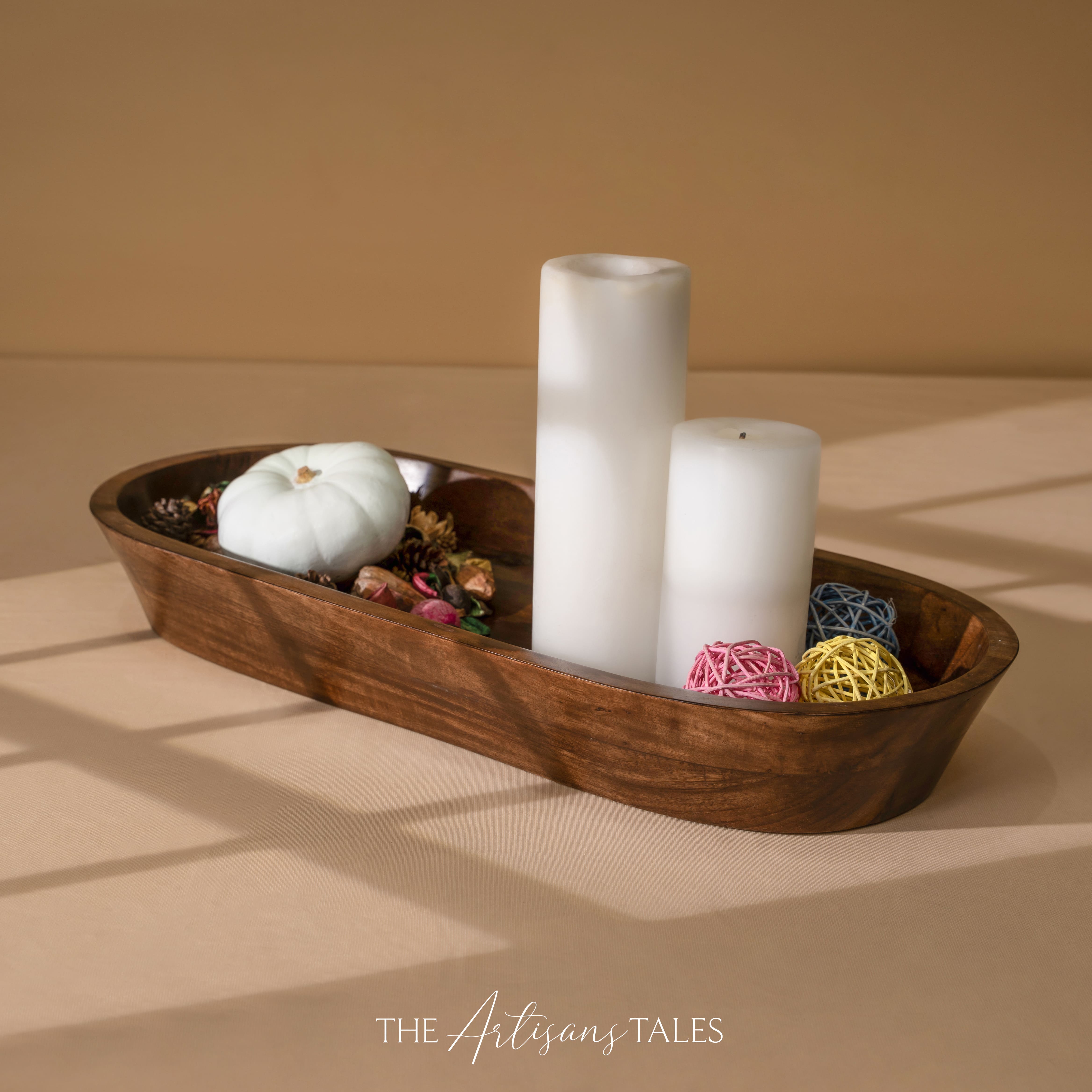 Solid wood serving tray