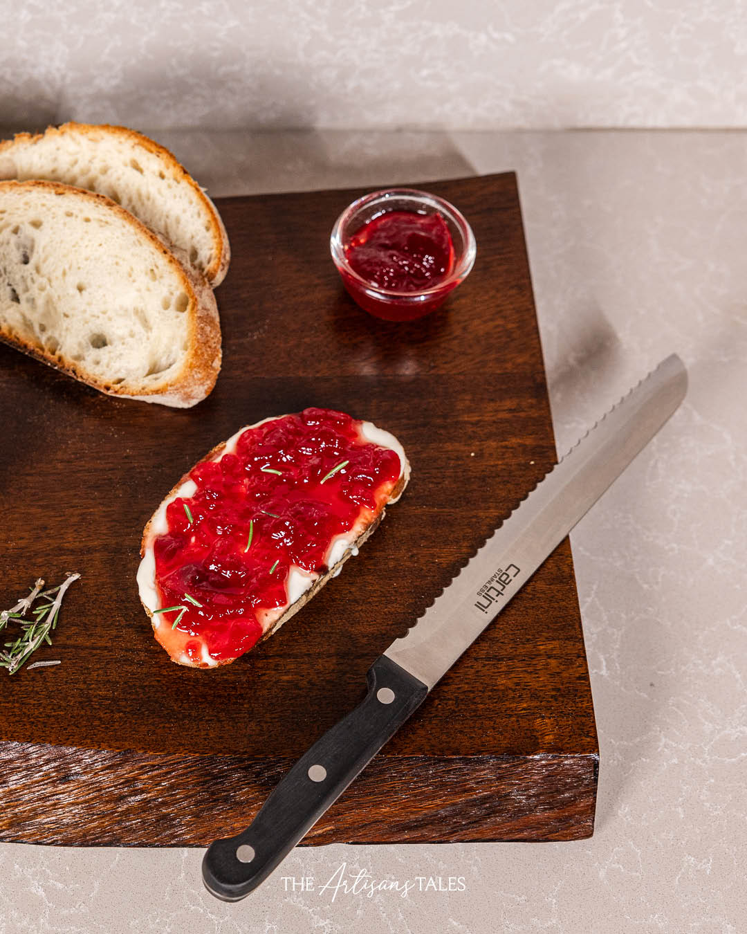 bread board with jam