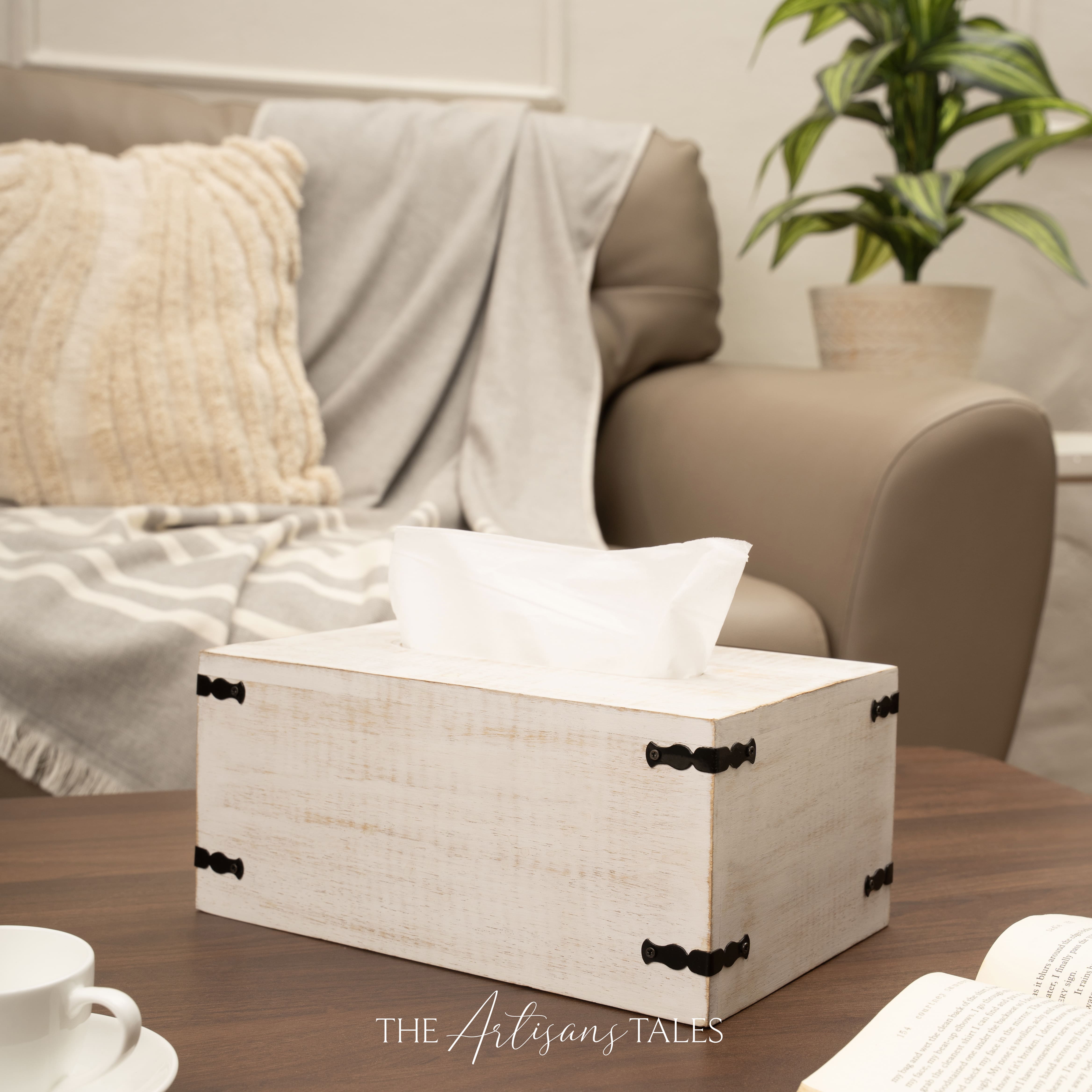 wooden tissue box